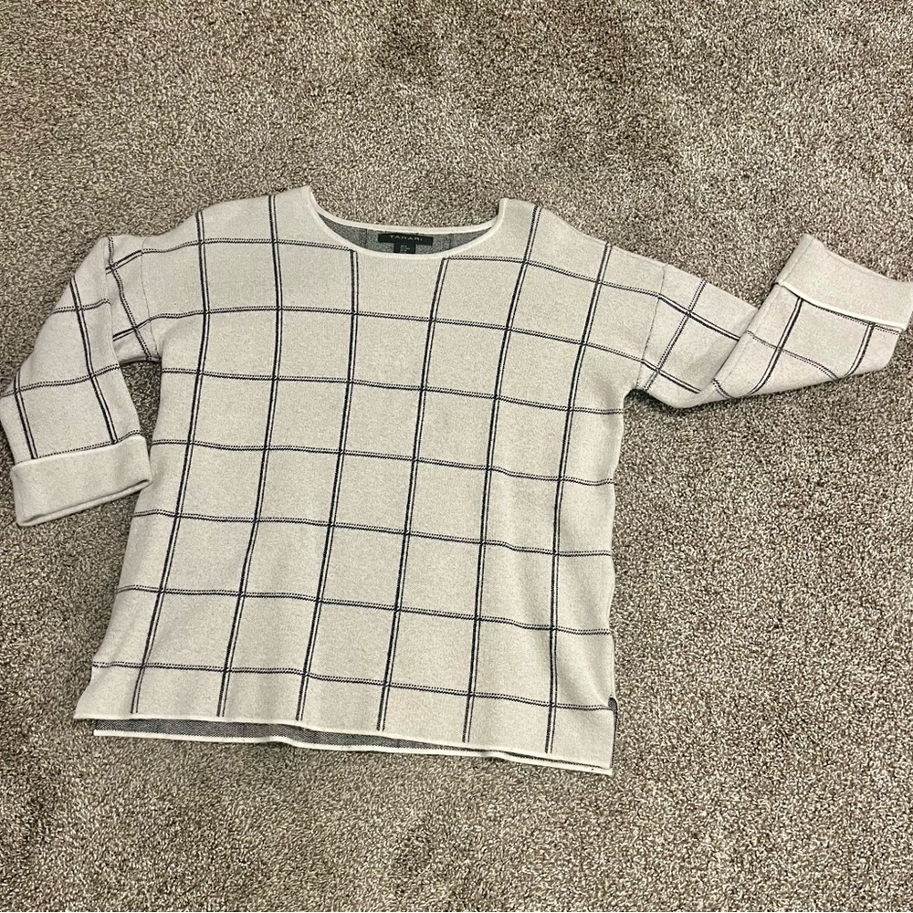 Tahari Black and White Knit Sweater
